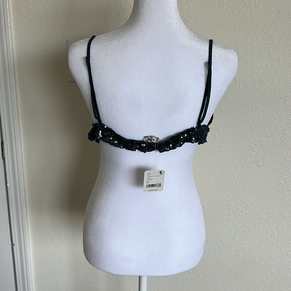 NWT Free People Intimately forest pool combo Sequin Lace Bralette - Picture 12 of 13